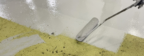 塗床工事の様子