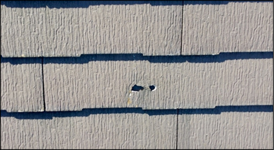 穴があいた屋根