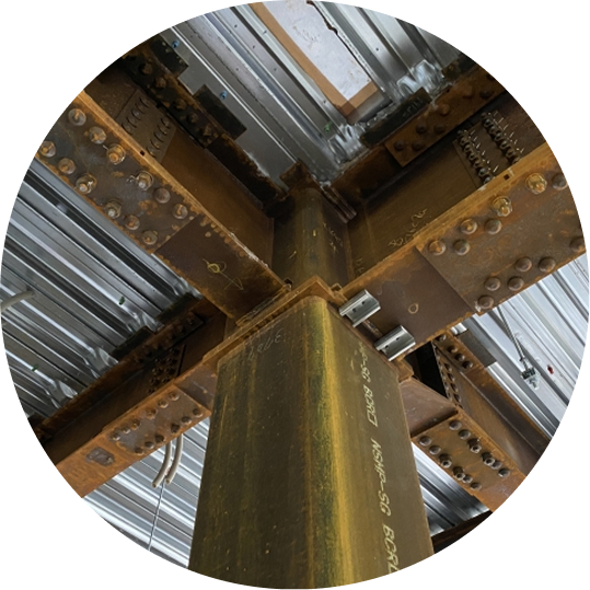 工場の鉄骨部分